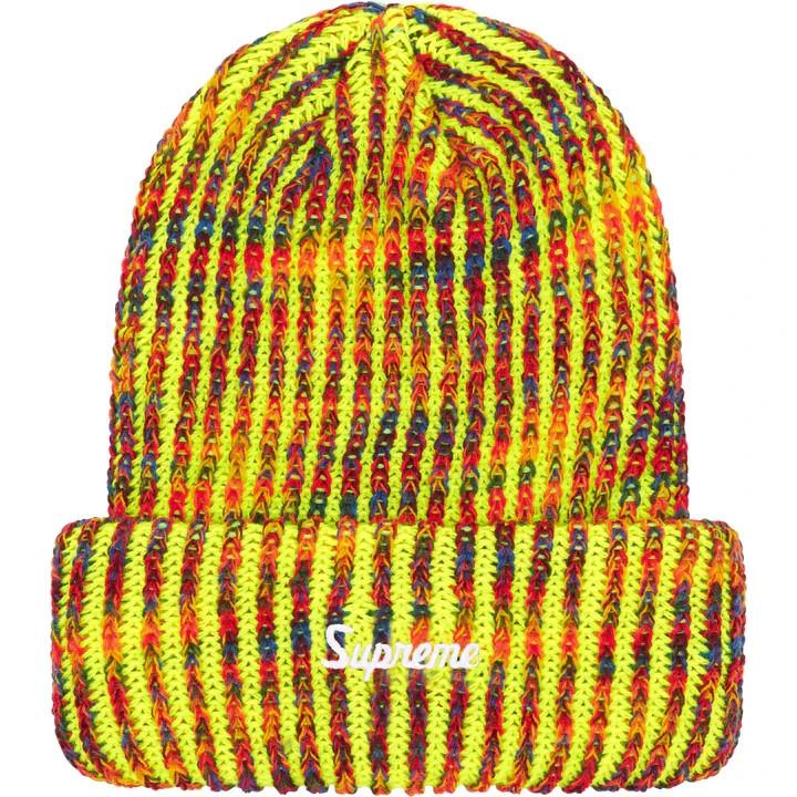 Supreme Rainbow Loose Gauge Beanie Neon Yellow One-Size