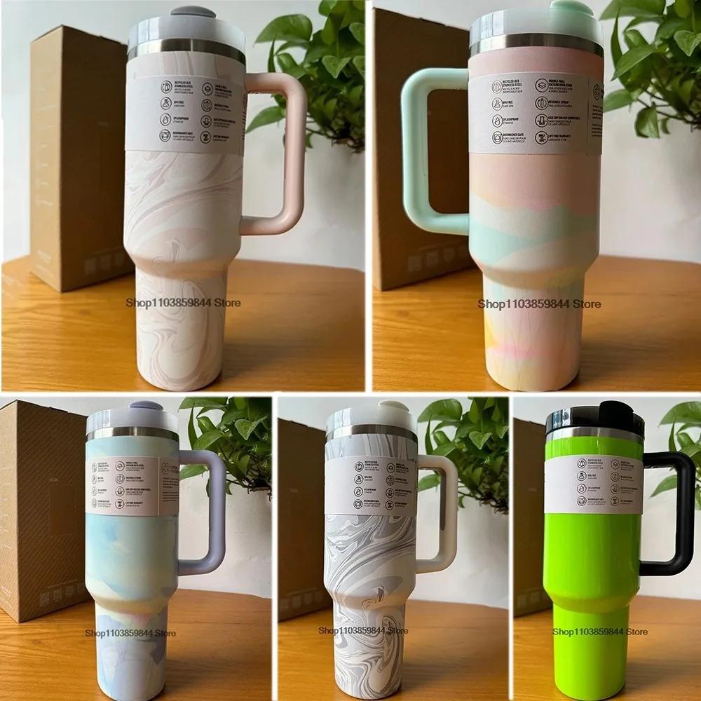 2025 Velkokapacitní 40oz Nerezová Vakuová Termoska - Izolovaný Cestovní Hrnek s Víčky a Brčky, Ideální na Cestování