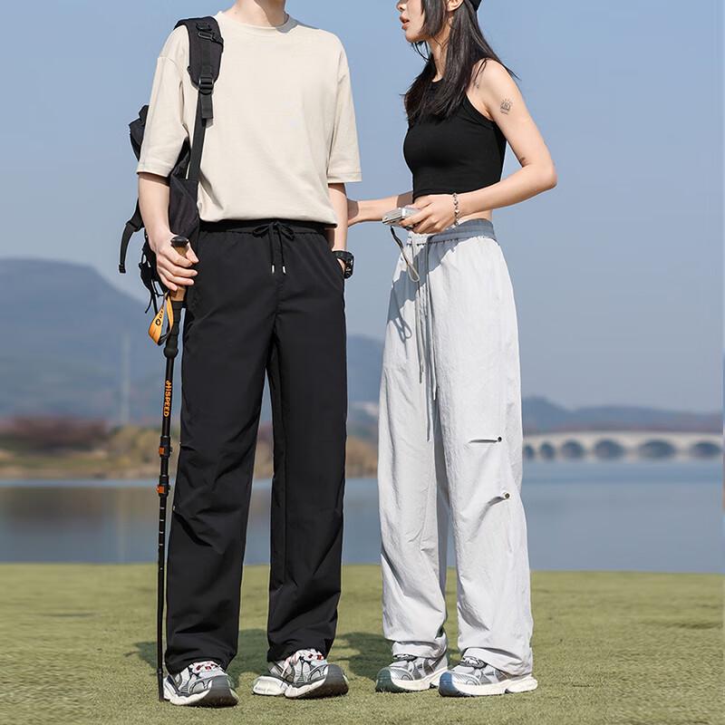 YALU Unisex 3D Pleated Parachute Cargo Pants YKHDF670