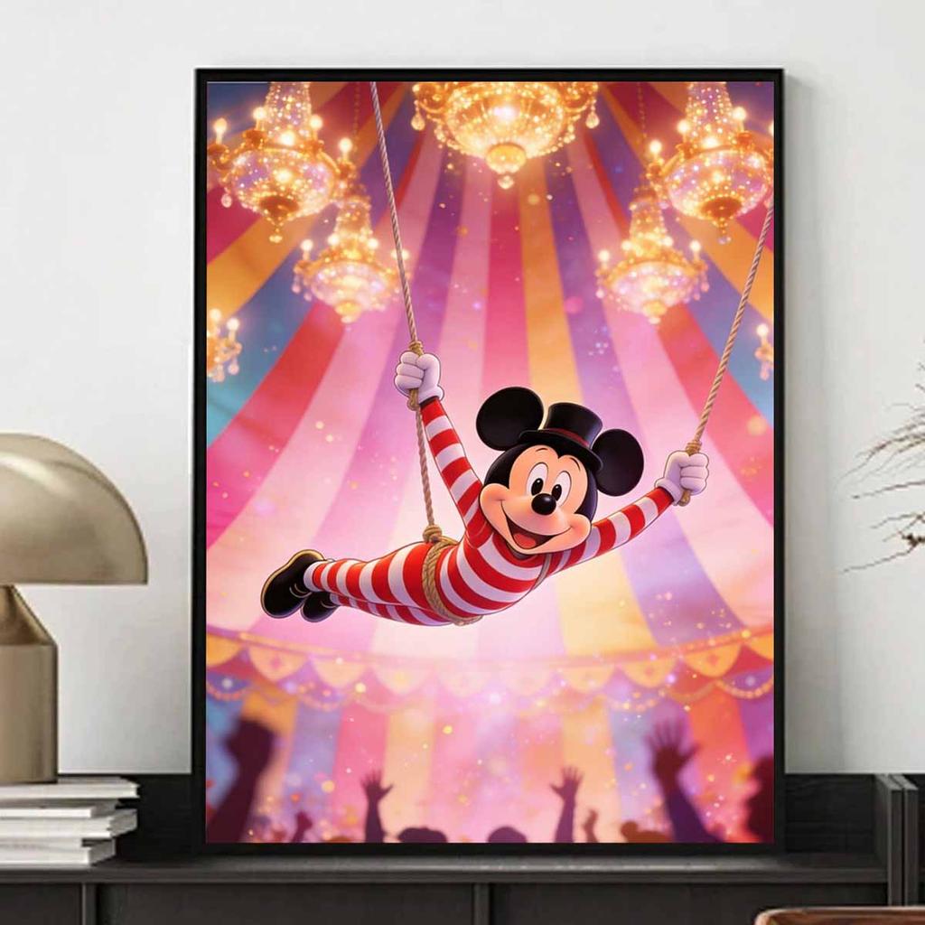 Disney Mickey Mouse Circus Performance Diamond Paint Mosaic Art Painting Kit Handmade DIY Home Decor