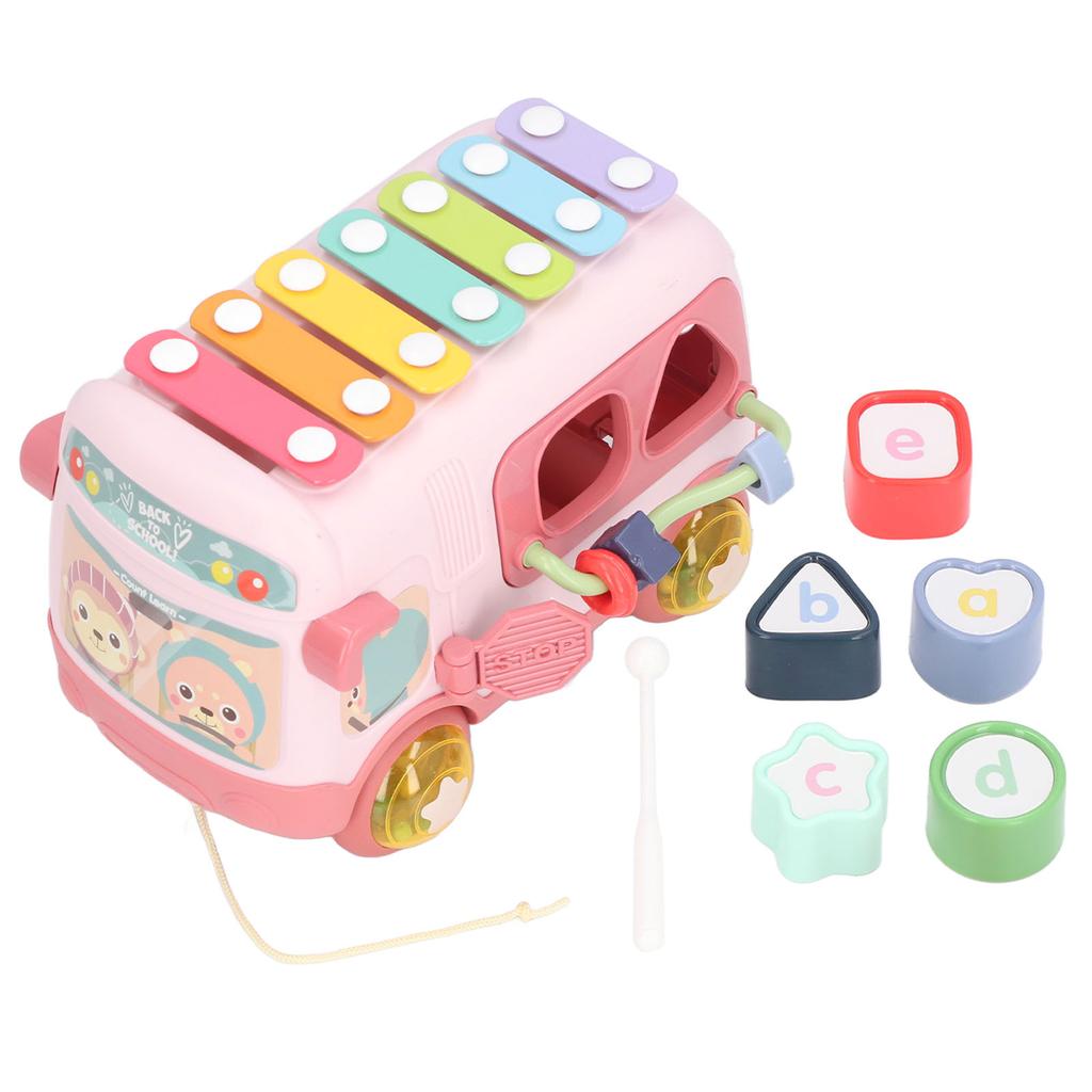 Blocks Musical Bus Alphabet Multifunction Learning Toy Pattern Matching Mini Bead Music Bus