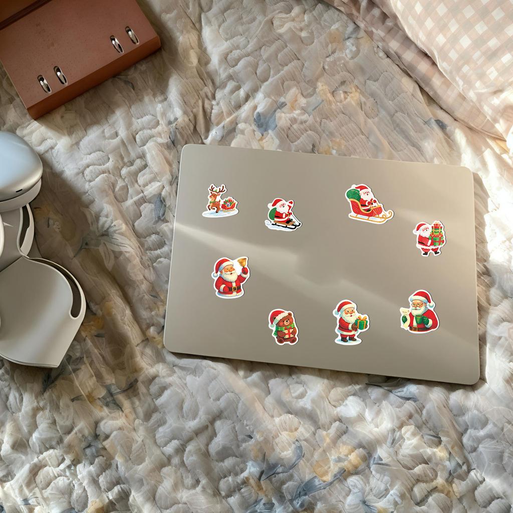 50 Happy Christmas Cartoon Creative Stickers For Decorating Phone Cases, Water Bottles, And Desktops