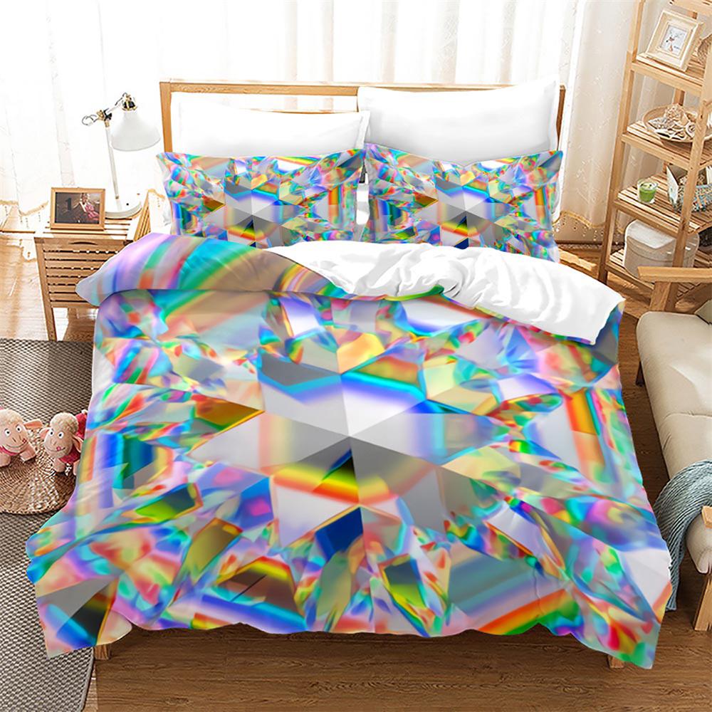 Diamond Duvet Cover Set Abstract Art Valentine's Day Gift for Girls Women Couple King Size Bedding Set Polyester Comforter Cover