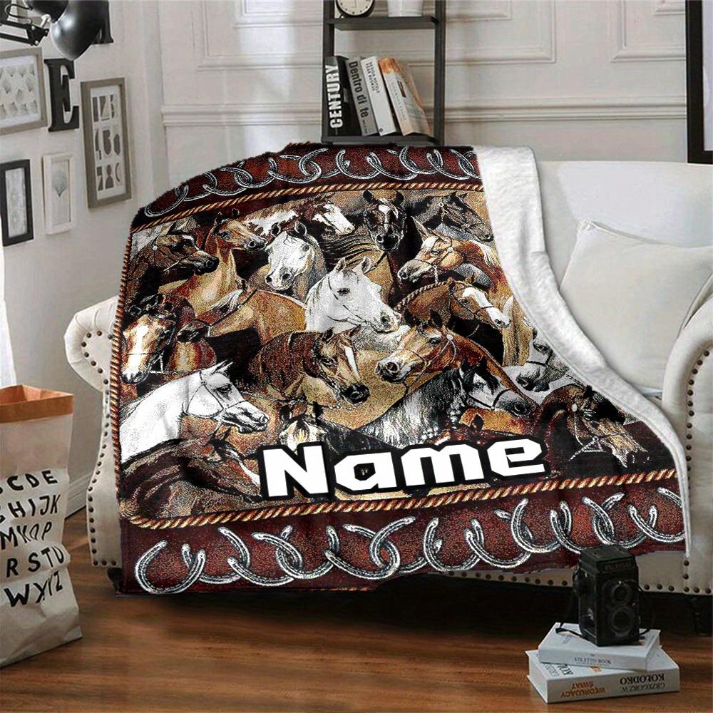 Horses Home Blankets Comfortable Soft Lightweight Allseason Multipurpose Blanket For Picnics Sofas Offices Beds Living Rooms Gifts For Friends Family