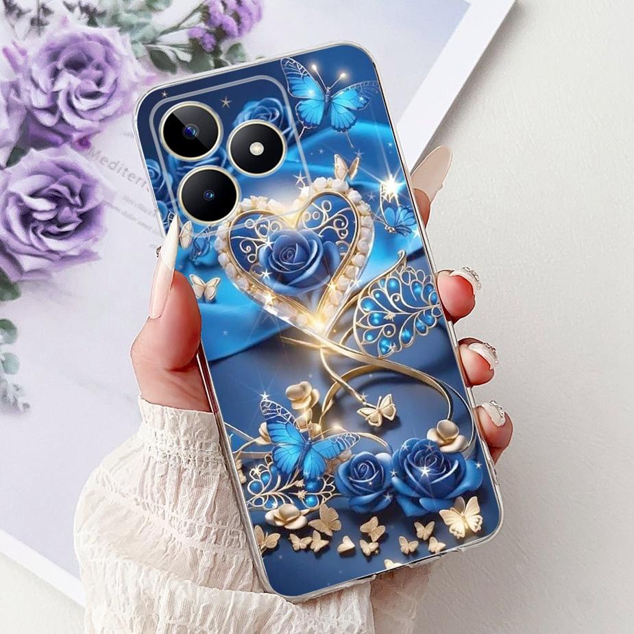 Für Realme Note 50 Hülle RMX3834 Niedliche Katze Bemalte Abdeckung Klare Silikon Weiche TPU Handyhülle Für Realme Note 50 Note50 Fundas Coque
