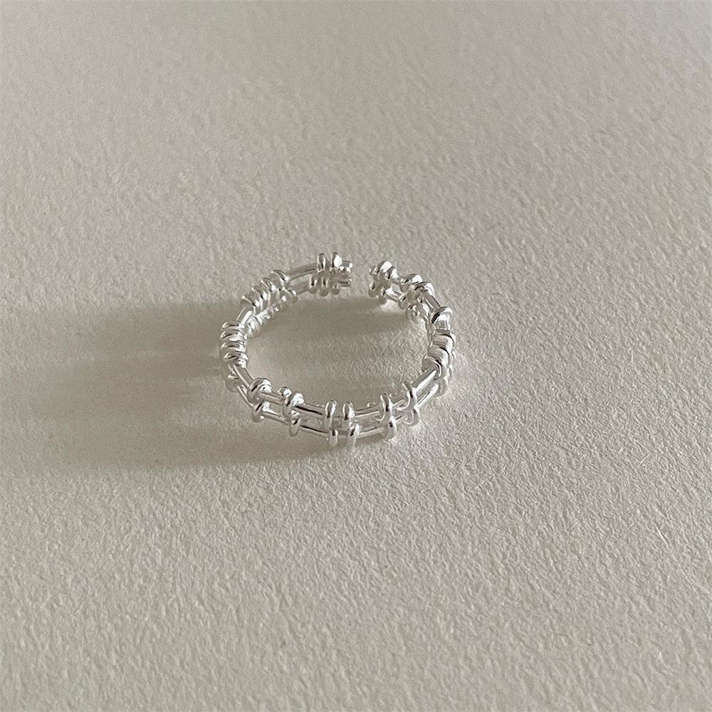 Retro S plain ring, non-fading light luxury index finger ring, open ring.