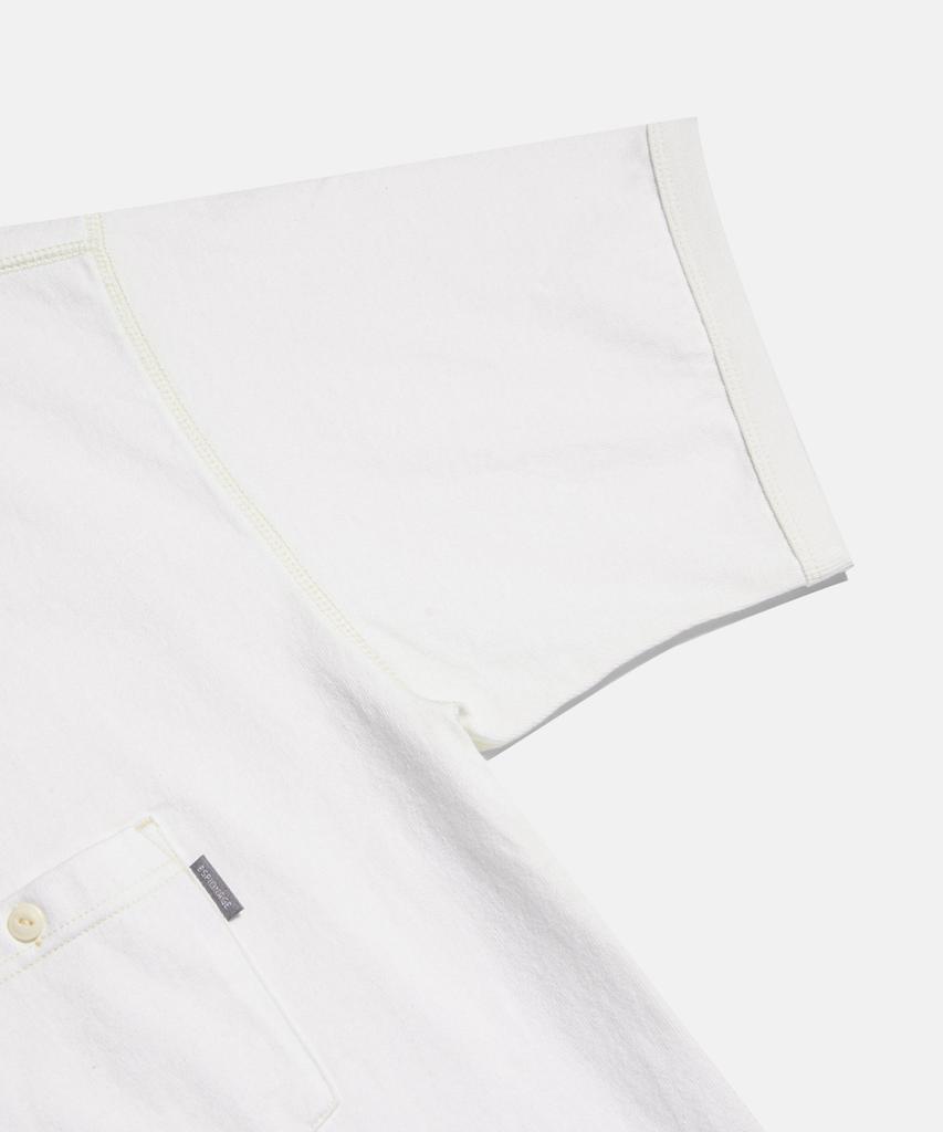 ESPIONAGE Wide Henley Pocket Tee Off White