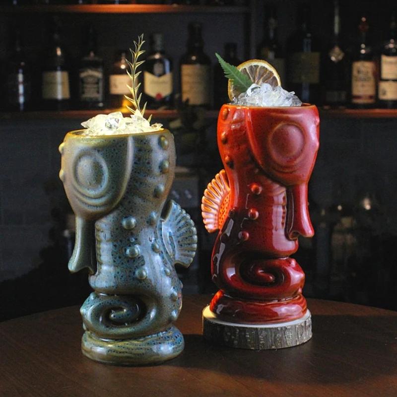 Creative Hawaiian Cocktail Cup Home Decoration Accessories Halloween Personalized Wine Cup Ceramic Beverage Mug Christmas Gift