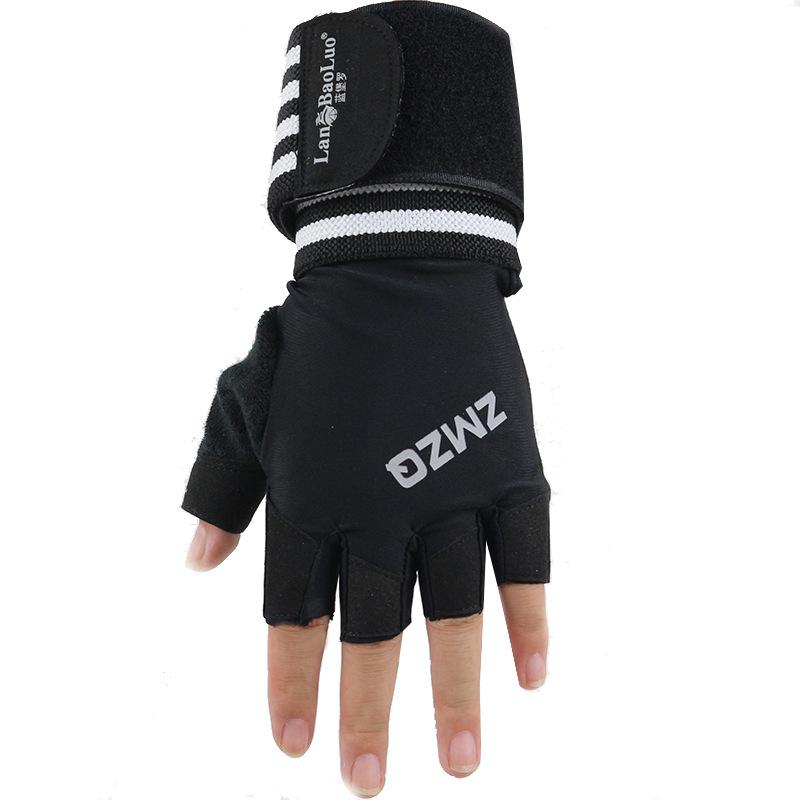 Fitness gloves, sports long wrist guards, anti-cocooning and non-slip half finger