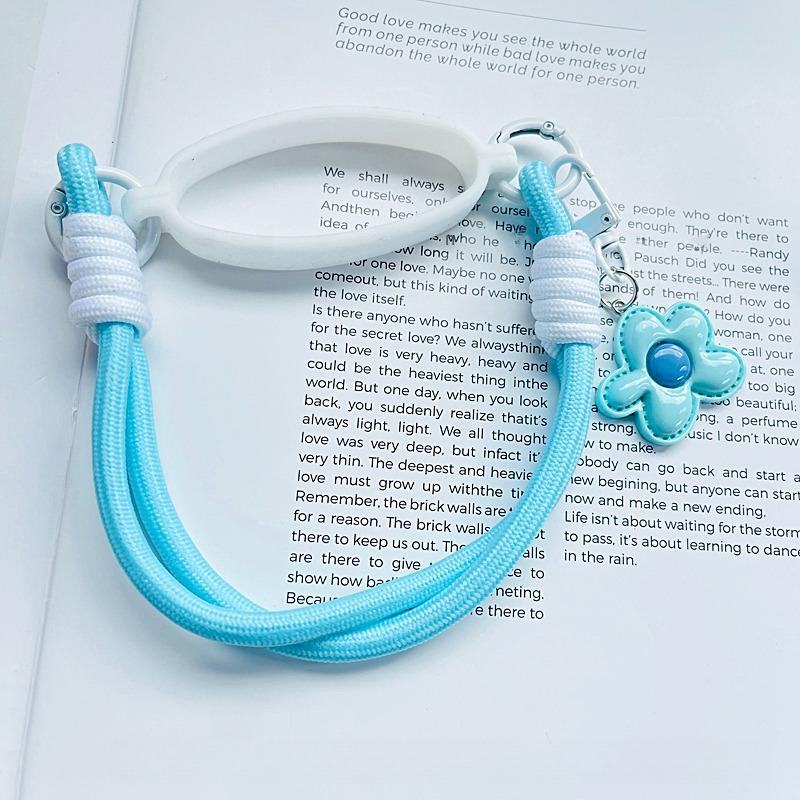 For Stanley Straw Cup Holder Cute Flower Hand-held Lanyard Silicone Cup Sleeve Suitable 6-10cm Caliber Tumblers Cup Accessories