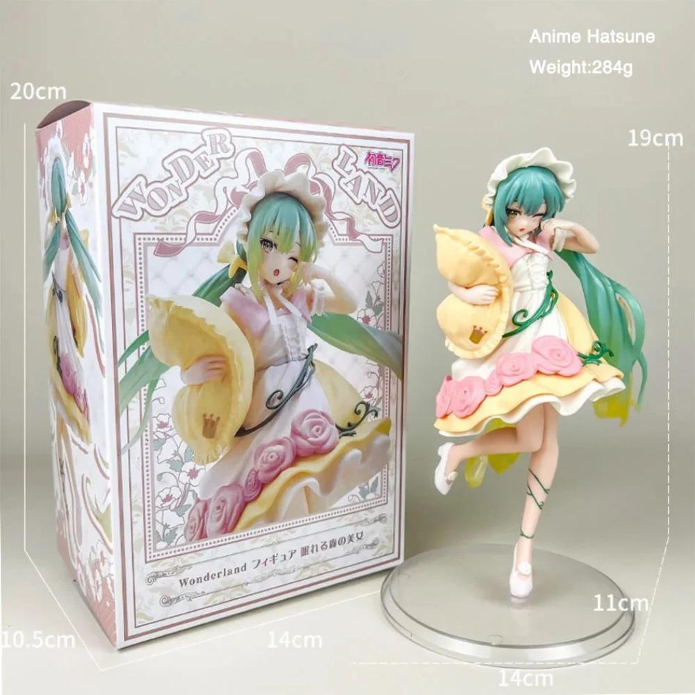 Anime Hatsune Miku X Cinnamoroll Figure Fairy Mirror Sleeping Beauty Figures Car Ornaments PVC Model Toy Birthday Gifts In Stock