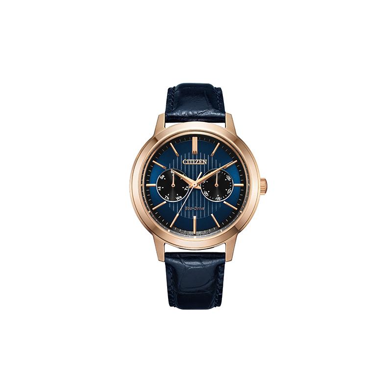 CITIZEN Eco-Drive Series Classic Eco-Drive Watch Solar Quartz Cowhide Strap Men s Watch Blue Dial BU4033-18L синий