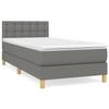 Cadre de lit avec matelas - Maison Exclusive - 90x200 cm - Tête de lit réglable - Gris foncé - Tissu