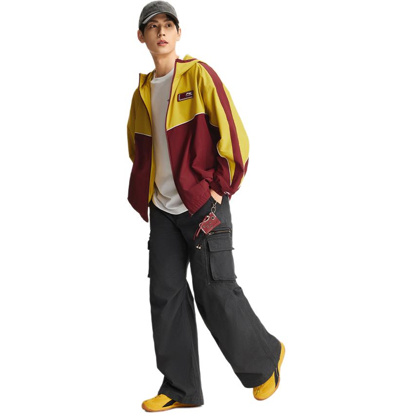 Li-Ning Color Block Letter Zip Hooded Windbreaker Men Outerwear AFDW849-4