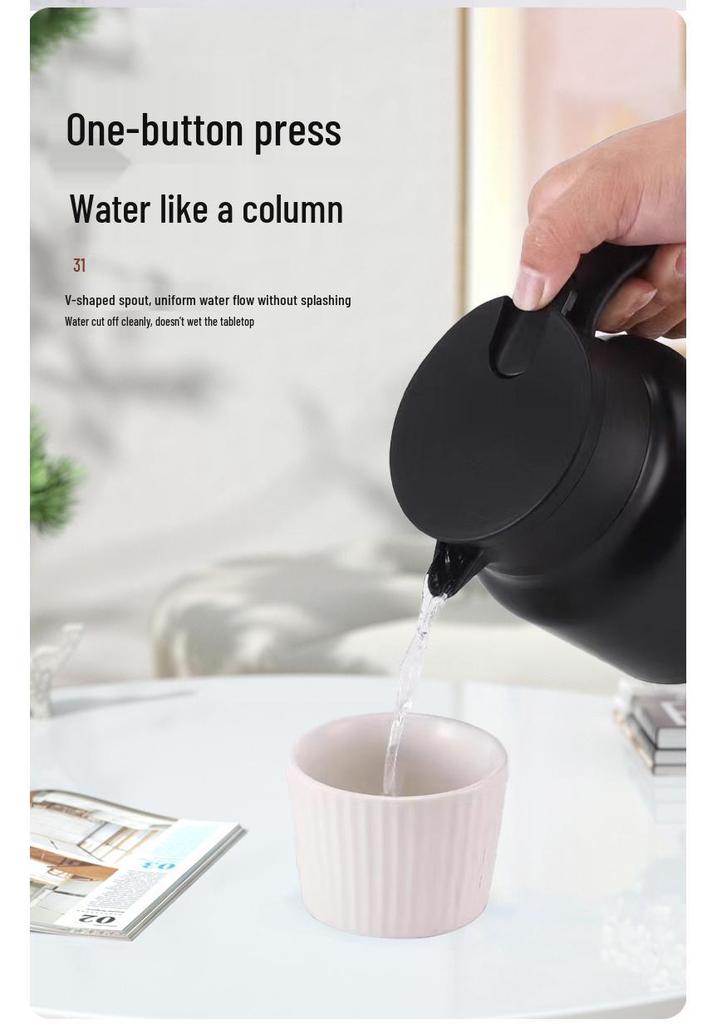 316 Stainless Steel Insulated Stewing Teapot with Temperature Display, Water Separation, and Customizable Patterns - Large Capacity.