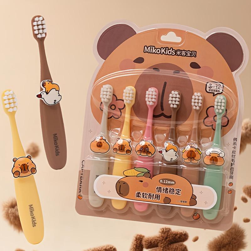Cute Cartoon Toothbrush with Ultra-fine Soft Bristles, Gentle for Sensitive Gums. Non-slip Handle and Small Brush Head for Deep Oral Cleaning.