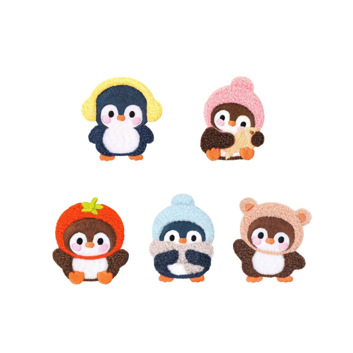 

MESRINA Animal Velcro Iron-on Patch 5-Piece Plush Penguin Embroidery Stylish