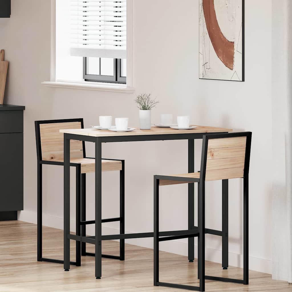 Natural Table 100 x 50 x 91 cm Engineered Wood and Steel