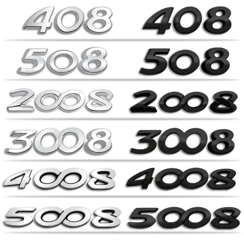Car Sticker Metal Emblem Badge Logo Rear Trunk Decoration Stickers For P/eugeot 408 508 2008 3008 4008 5008 HDI THP GT Accessorie