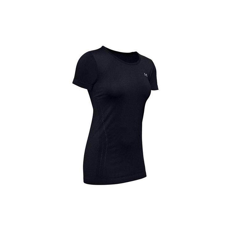 (WMNS) Under Armour Seamless Training Sports Short Sleeve Black Women s 1351604-001 S