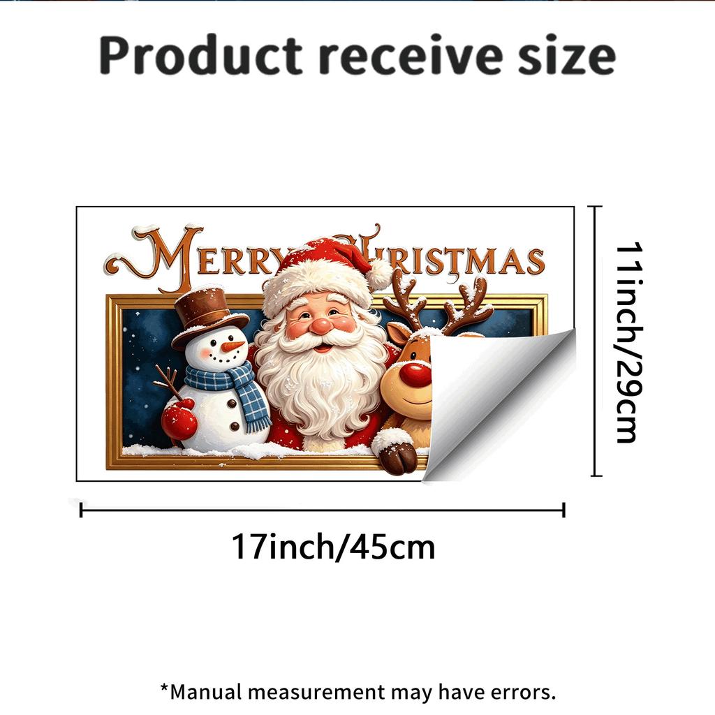 Santa Claus, Snowman, Reindeer Self-adhesive Wall Sticker for Bedroom Walls To Create A Festive Atmosphere