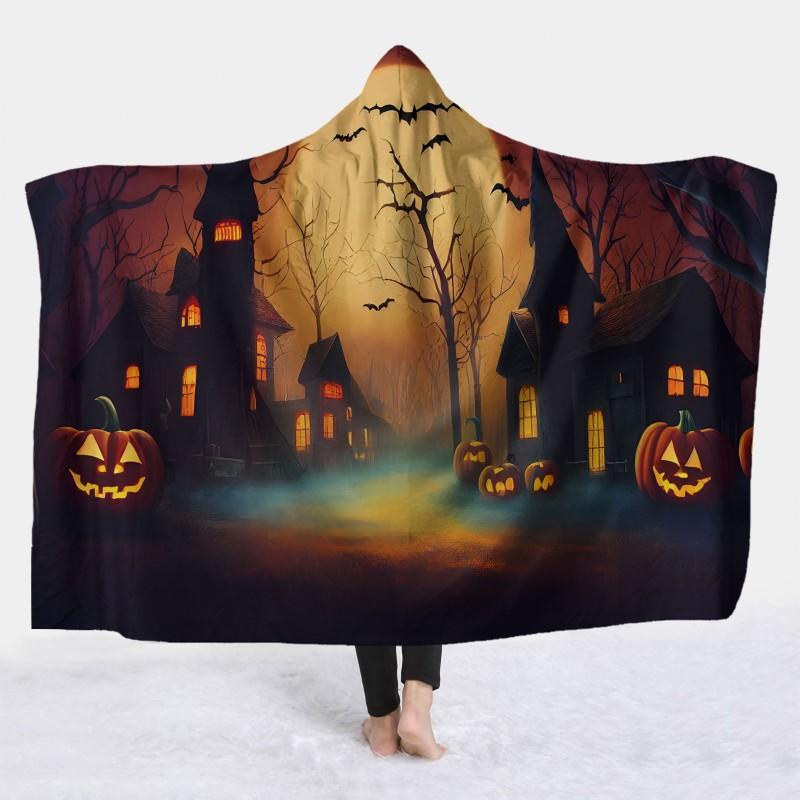 Hooded Blanket Cape Throw Adults Cozy Fleece Sleep Cover Halloween Costume Accessory Winter Snuggle