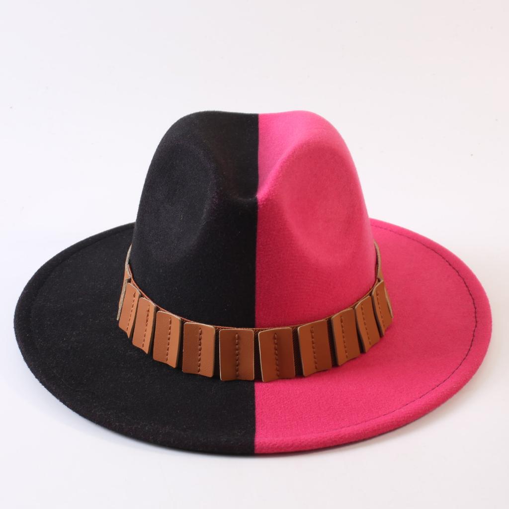 Popular European and American Classic Double-color Wide-brimmed Top Hat Men's and Women's Fashion OL Style Cowboy Hat Jazz Hat