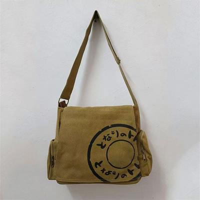 New Fashion Masculine Shoulder Bag  Trendy Personality  Large Capacity Canvas Bag  Lightweight Retro Crossbody Sack