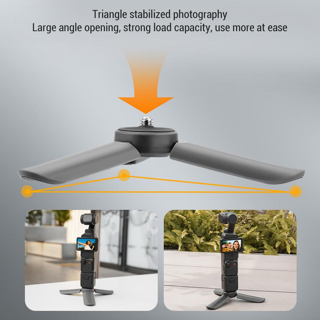 Action Camera Tabletop Tripod Foldable Black Strong Load Capacity Camera Portable Stand 1/4 inch Thread for POCKET 3 for X4 X5