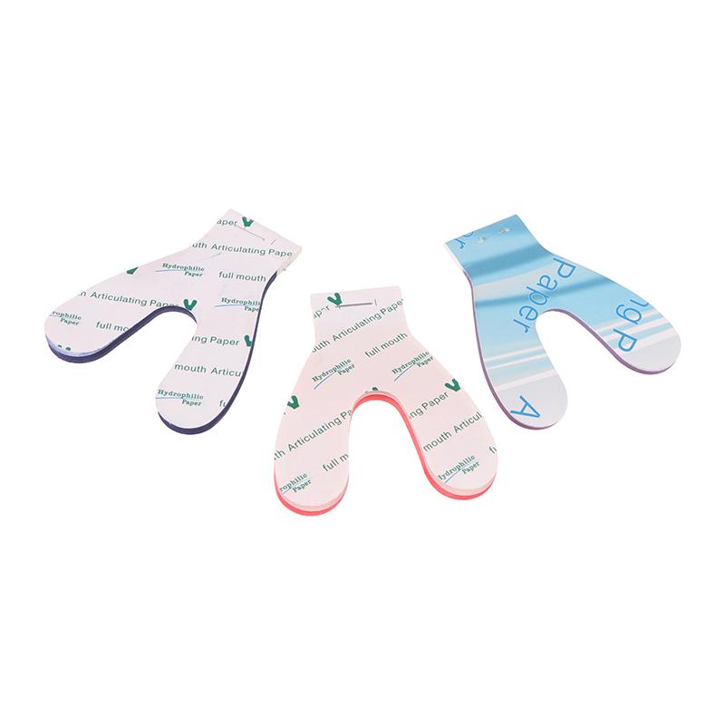 2Books/Box Disposable Dental Articulating Paper Double Y Type Blue Red Bite Paper Dental Materials Supplies