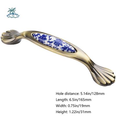 1ks Porcelánové Květiny Nábytek Kreativní Modrobílé Módní Tahadla Komoda Skříň Madla Knoflíky Zásuvky Kliky Dveří