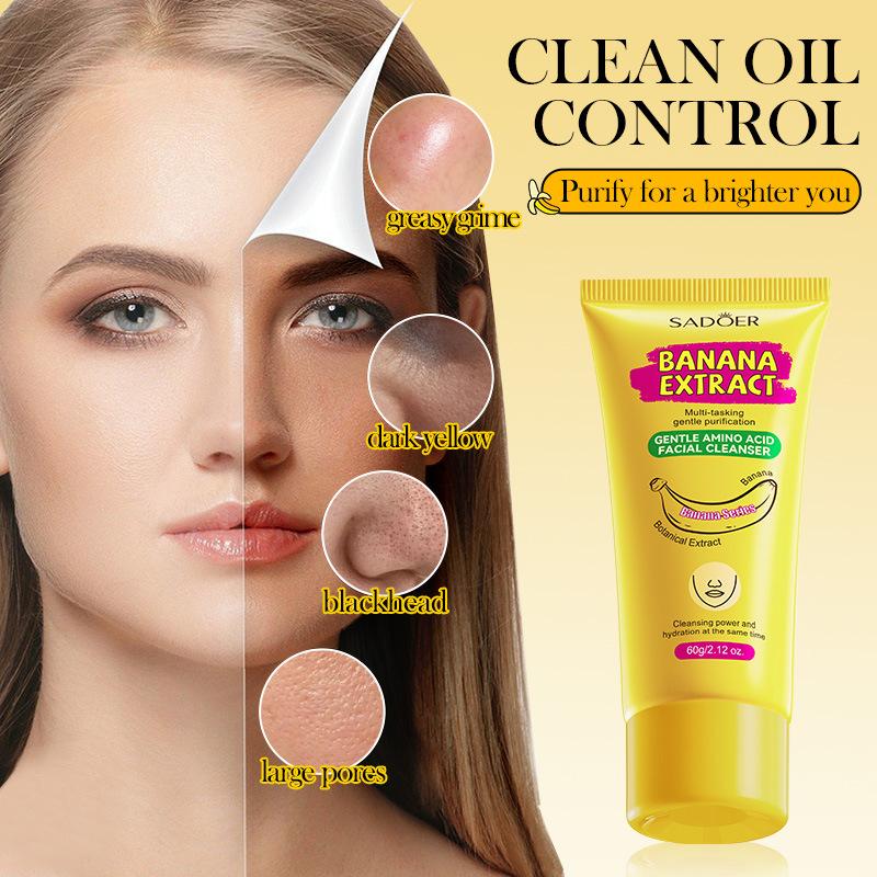 Banana Amino Acid Cleanser 60g SADOER Gentle cleansing facial cleanser