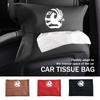 For Vauxhall Car Logo Tissue Box Leather Paper Storage Bag Organizer Interior Accessories Corsa Astra Mokka Grandland Crossland