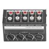 CX400 Mini Passive Stereo Mixer Portable Stereo 4 Channel Mixer for CD Player Tape Drive Computer Phone Tablet Computer