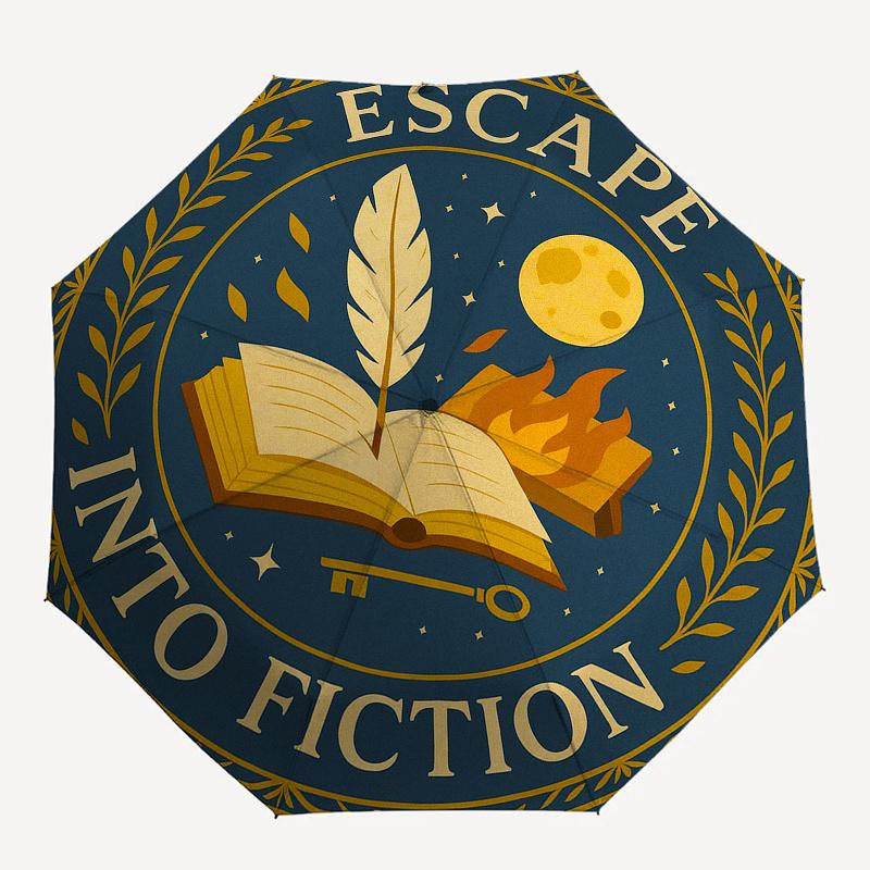 Escape into Fiction: A Magical Reading AdventureUmbrella, Portable 3-Fold Compact Umbrella for Men & Women Gift
