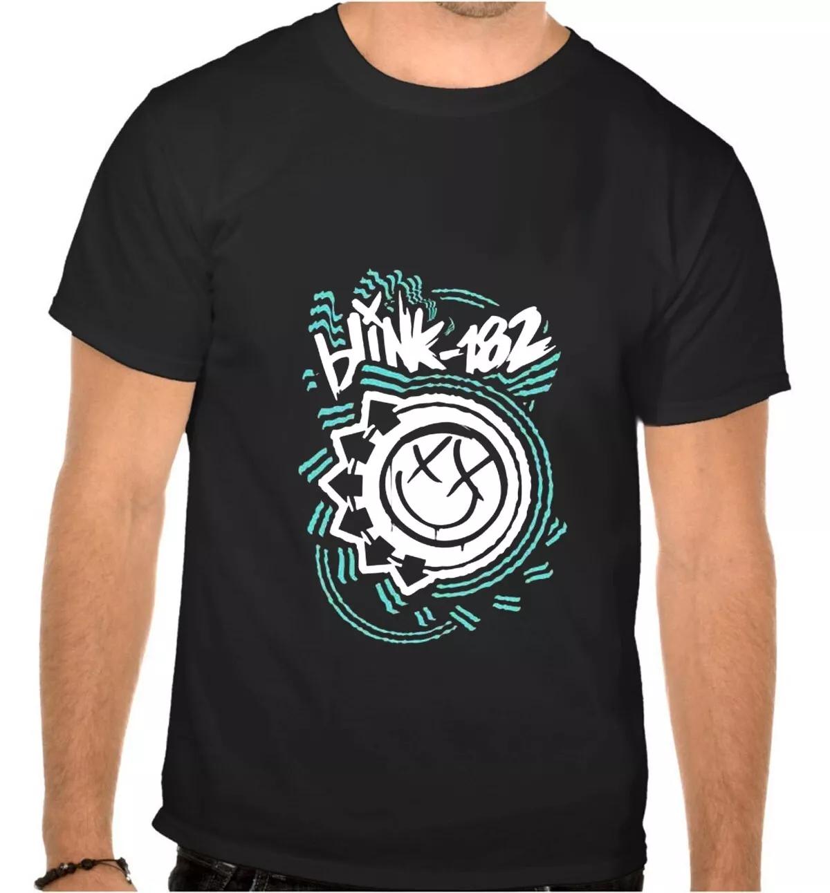 

BLINK 182 - BIG SMILE Punk Rules Rock Music Black T-SHIRT -1160- L