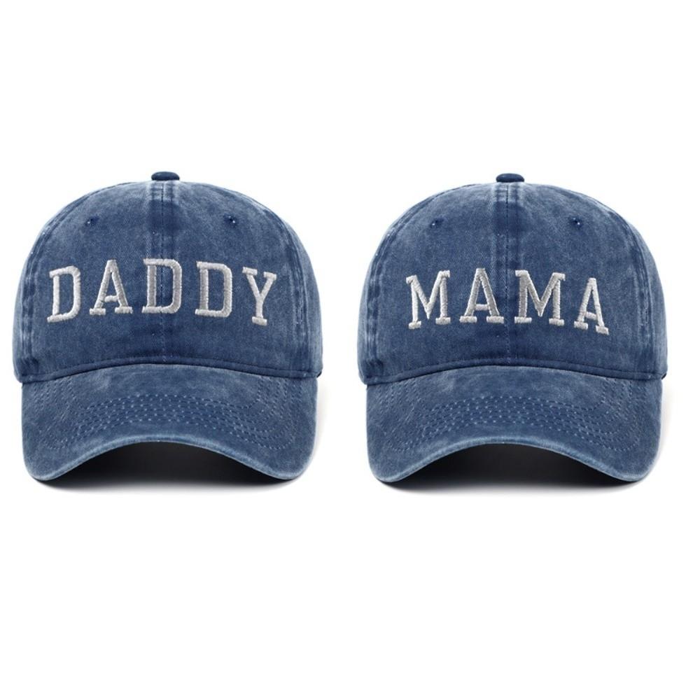Vintage Daddy Mama Mini Embroidery Caps Washed Cotton Family Matching Baseball Cap Gifts