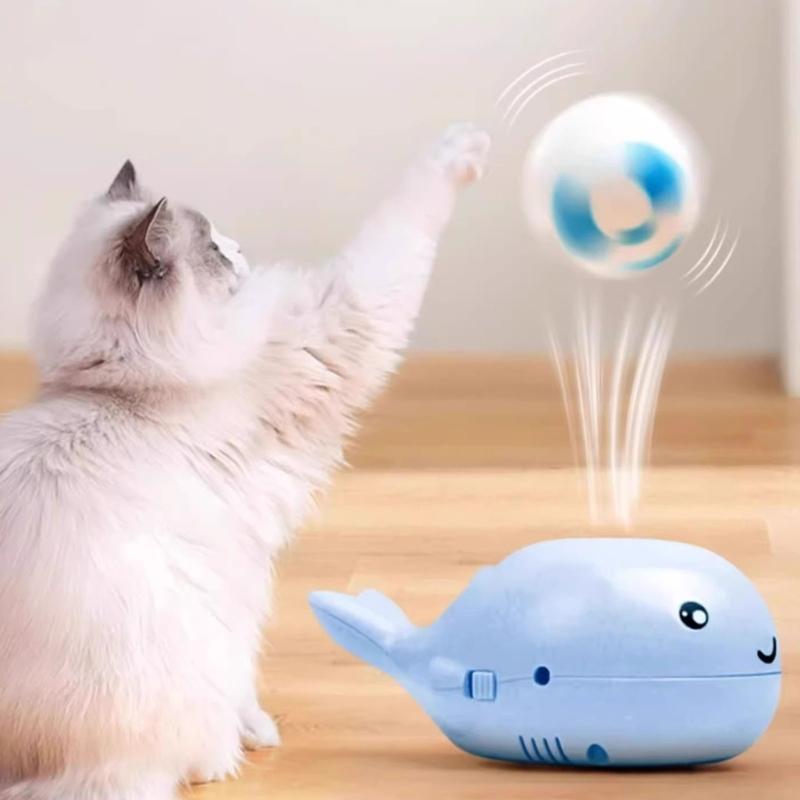 Soccer Round Styles Whale Floating Cats Toy Electric Motion Round Designs for Cats and Kittens Indoor Entertainment