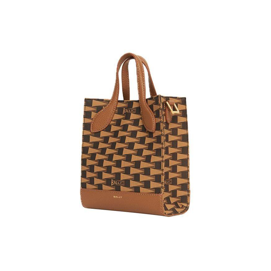 Bally Vintage Logo Leather Tote Bag Women Tote Bags Brown 6306501