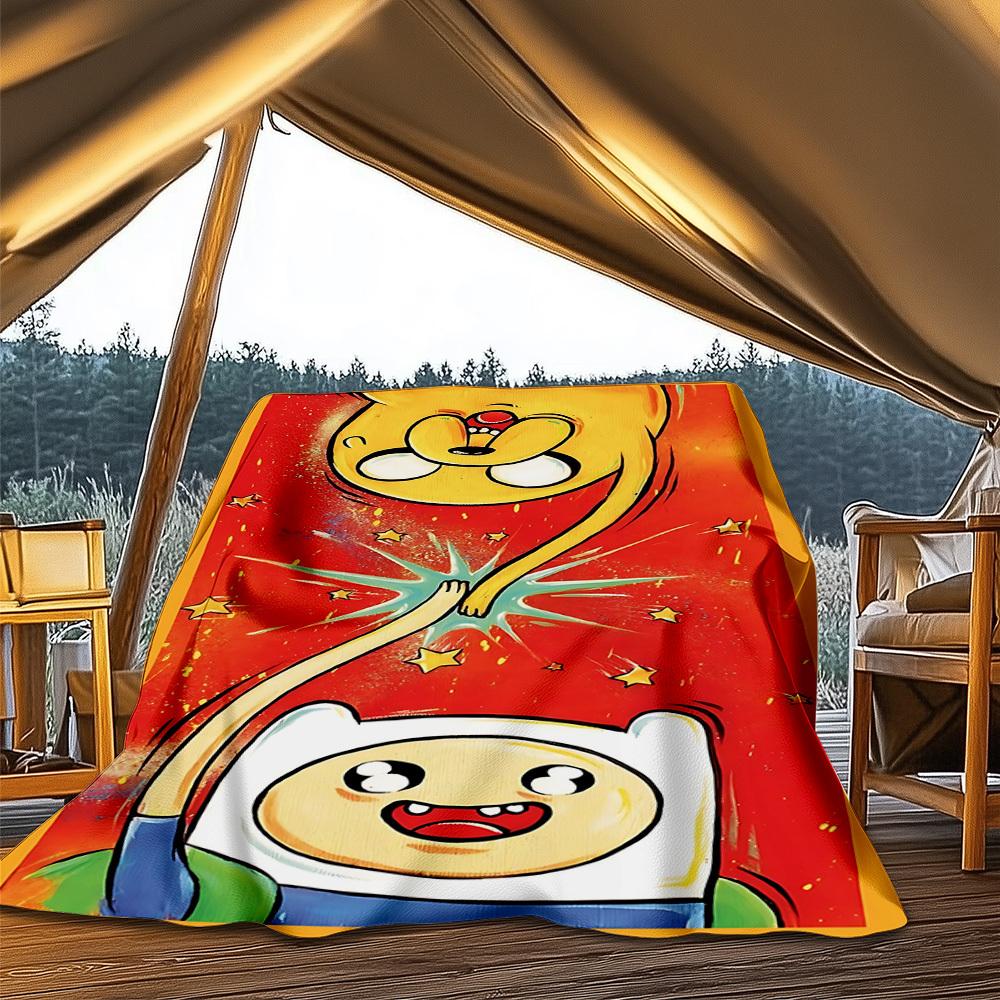 1 pezzo Coperta in Flanella da Esterno Adventure Time Morbida, Leggera e Calda