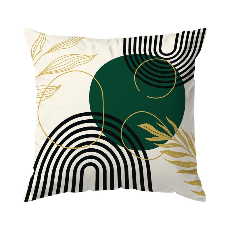 

Декор для дома Современный геометрический и с золотой листвой Наволочка с узором Чехол для подушки Подходит для дивана Спальни Автомобиля Наволочка 40x40cm 16x16in