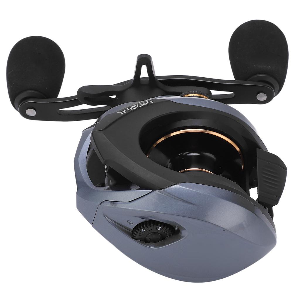 DW200 Baitcastingrollen Metall 18+1BB 7.2:1 High-Speed-Getriebeverhältnis Doppelbremsen Baitcast-Angeln