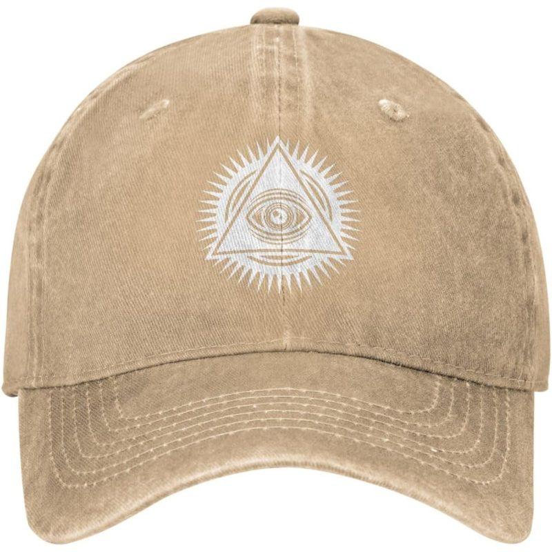 Illuminati Oko Trojúhelník Opraná Baseballová Čepice Vintage Bavlna Nastavitelná Táta Klobouk Ležérní Dospělý
