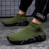 Middle-aged and elderly socks shoes women's shoes spring and autumn casual shoes men's sports shoes soft-soled fly-woven socks shoes platform running