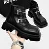 Mode Herrenmode Quadratische Spitze High-Top Stiefel Herren High-End Sense Plateau Chelsea Boot Friseur Hochwertige Derby Lederschuhe