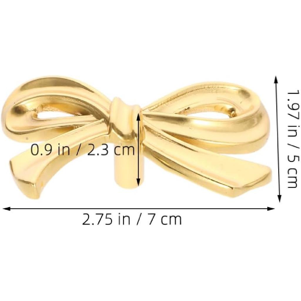 DOITOOL Decorative Bow Knobs for Dresser, Bow Shape Cabinet Knobs for Home Bedroom Kitchen Cabinets, Pack of 6