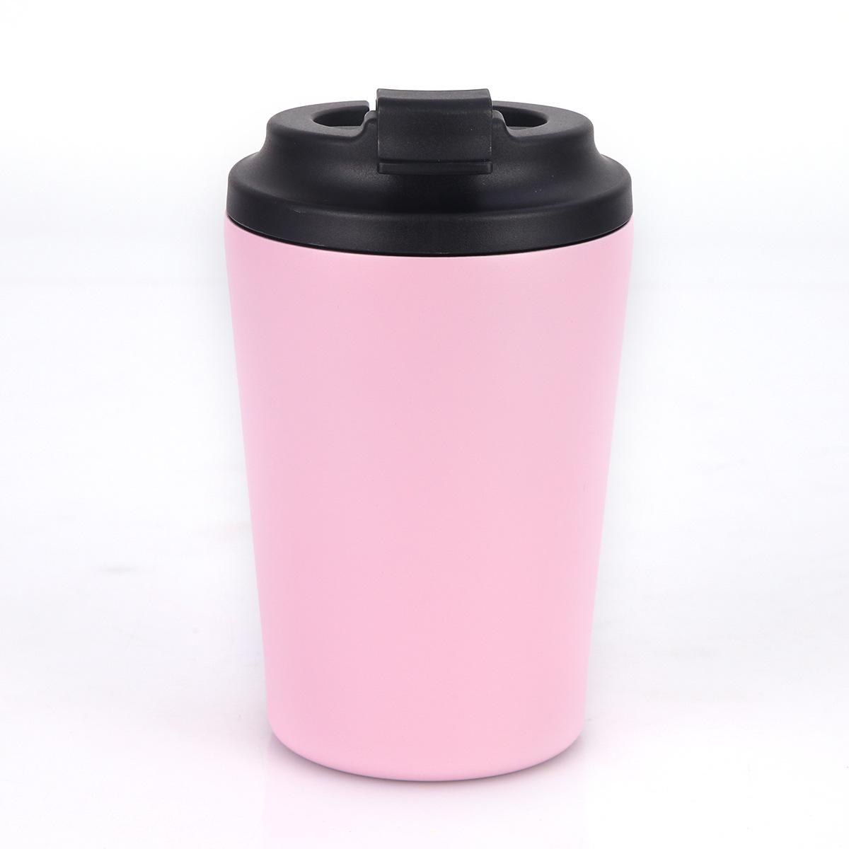 

12Oz Milk Cup With Scale 304 Stainless Steel Double Layer Vacuum Thermos Cup Portable Mini Coffee Cup 12oz рожевий