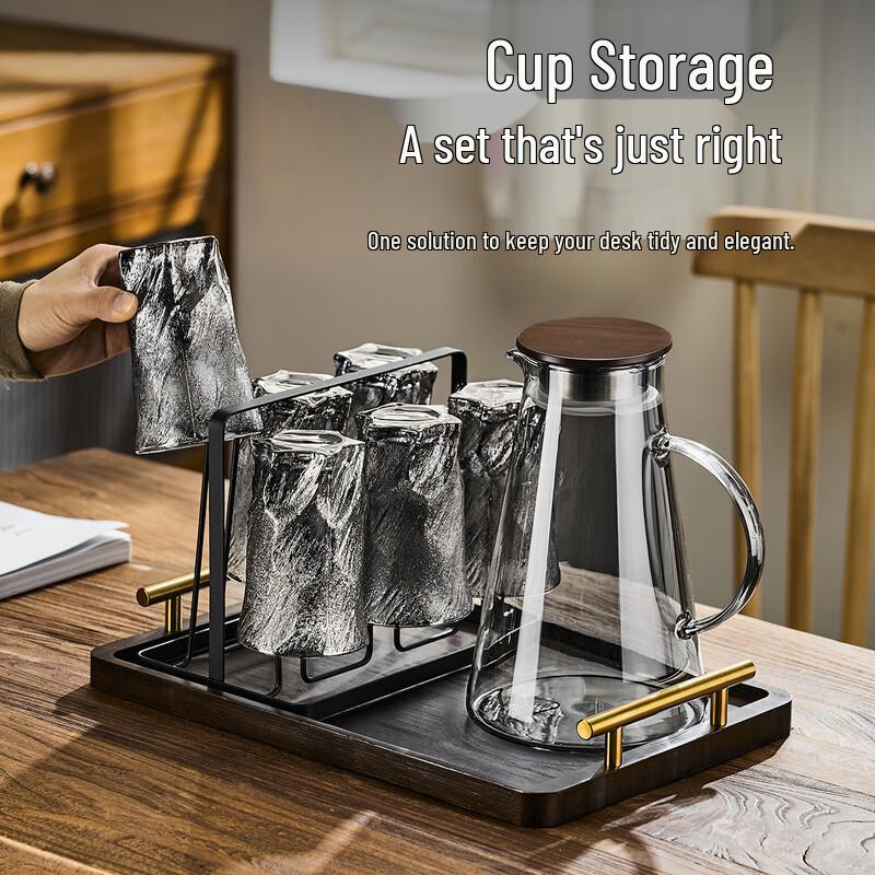 Shangqi Light Luxury Glacier Pattern Glass Drinkware Set