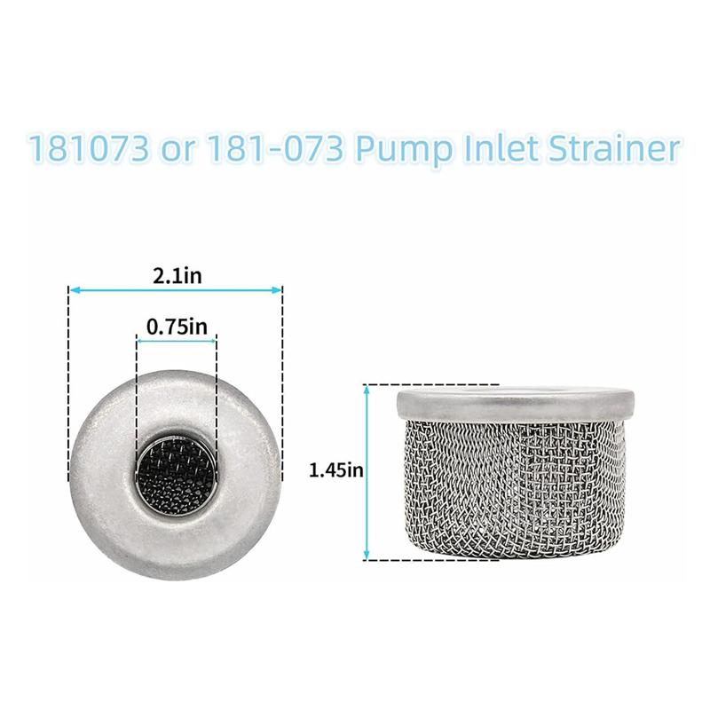 A96I-4Pcs 181073 Or 181-073 Pump Inlet Strainer,Screen Filter 1/2In NPT Thread Stainless Steel With For Airless Paint Sprayer