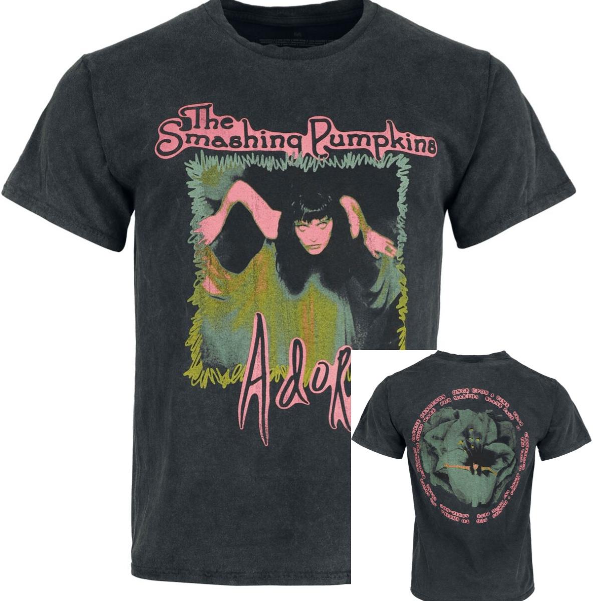 Smashing Pumpkins T-Shirt Herren Damen Vintage Metal Rockband Grafik-T-Shirt 100% Baumwolle Sommer Streetwear Oberteil XL bunt